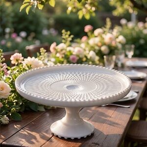 Vintage Jeanette Shell Pink Cake Pedestal